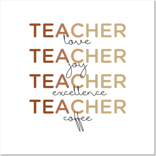 Teacher love teacher excellence teacher coffee funny teaching gift Posters and Art